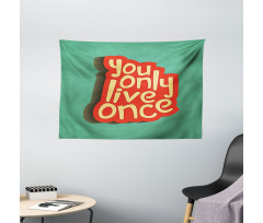 Retro Inspirational Words Wide Tapestry