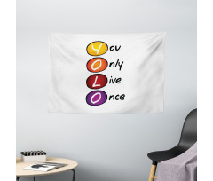 Colorful Circles Acronym Wide Tapestry