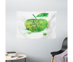 Dont Worry Eat Apple Wide Tapestry