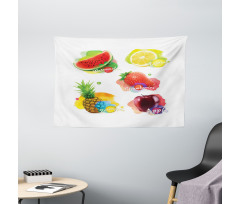 Colorful Summer Food Wide Tapestry