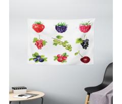 Composition of Berries Wide Tapestry