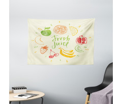 Pomegranate Peach Lime Wide Tapestry