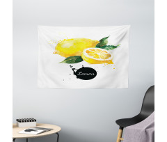 Sour Citrus Lemon Design Wide Tapestry