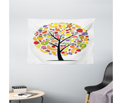 Vegetarian Tree Avocado Wide Tapestry