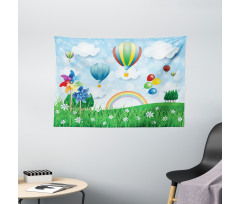 Spring Field Fantasy Wide Tapestry