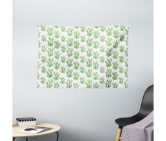 Watercolor Cactus Plant Wide Tapestry