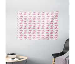 Pink Peony Garden Wide Tapestry