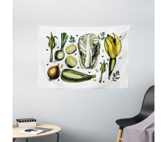 Vegan Diet Theme Wide Tapestry