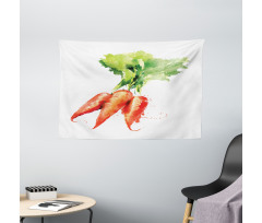 Watercolor Carrot Wide Tapestry