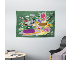 Monsters and Animals Wide Tapestry