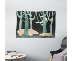 Polar Bear and Cub Wide Tapestry