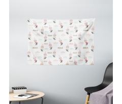 Doodle Rabbit Girls Wide Tapestry