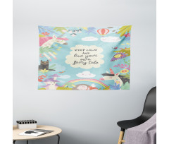 Keep Calm Fairytale Wide Tapestry