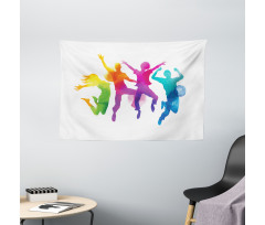 Rainbow Colored Teens Wide Tapestry