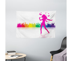 Dancing Girlt Party Wide Tapestry