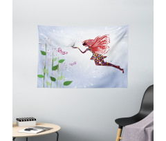 Butterfly Wing Fairy Wide Tapestry