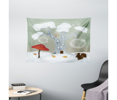 Amanita Muscaria Mushroom Wide Tapestry