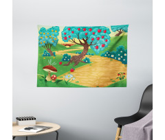 Apple Tree and Dragonfly Wide Tapestry