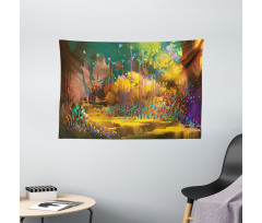 Hypnotic Jungle Plants Wide Tapestry
