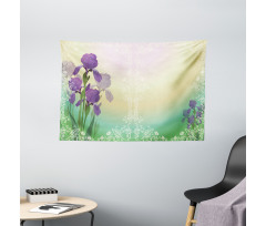 Blossoming Iris Bridal Wide Tapestry