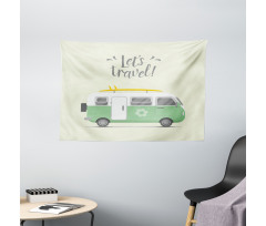 Lets Travel Message Wide Tapestry