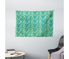 Squares and Caravans Wide Tapestry
