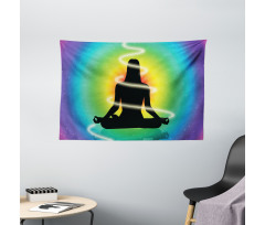 Concentric Rainbow Color Wide Tapestry