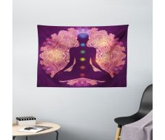 Psychedelic Mandala Wide Tapestry