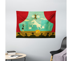Horse Hound Show Stage Wide Tapestry