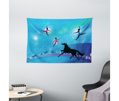 Trapeze Artists Horse Wide Tapestry