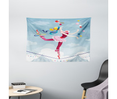 Juggler Woman Trapeze Wide Tapestry