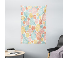 Striped Circles Pastel Tapestry