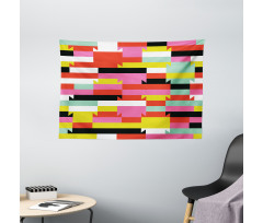 Geometric Blocks Lines Wide Tapestry