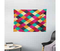 Distressed Checkered Wide Tapestry