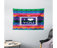 I Love You Frame Heart Wide Tapestry