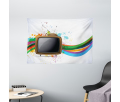Old TV Color Splash Wide Tapestry