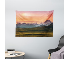 Mountains and Sunset Wide Tapestry