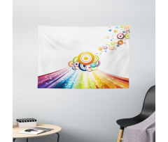 Stripes Circles Wide Tapestry