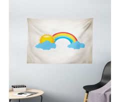 Sun over Clouds Wide Tapestry