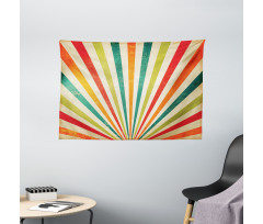 Retro Sun Rays Wide Tapestry