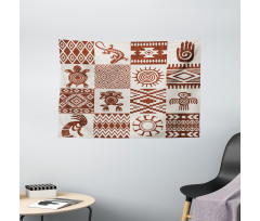 Grunge Native Tile Wide Tapestry
