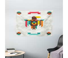 Folk Totem Eagle Wide Tapestry