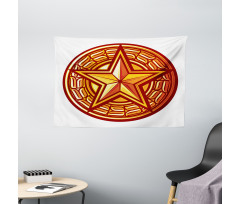 Seal Design in Warm Tones Wide Tapestry