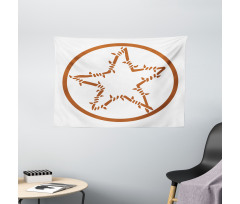 Barbed Wire Star Wide Tapestry