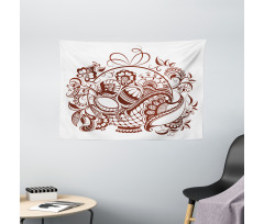 Classic Swirls Blossom Wide Tapestry