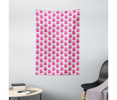 Pink Forest Leaves Tapestry