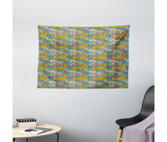 Blossoming Carnations Wide Tapestry