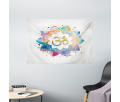 Timeless Sign on Lotus Form Wide Tapestry