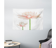 Pastel Blooming Lotus Wide Tapestry