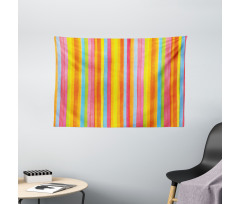 Vertical Colorful Lines Wide Tapestry